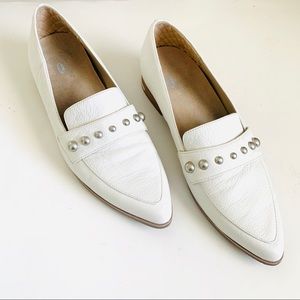 Dr. Scholl's White Studded Loafers